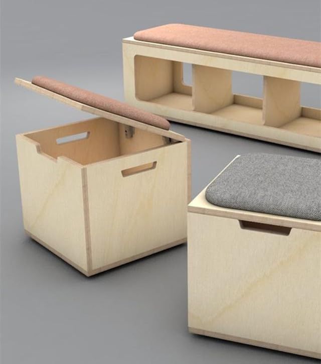 Plywood Wooden Bench - Image 4