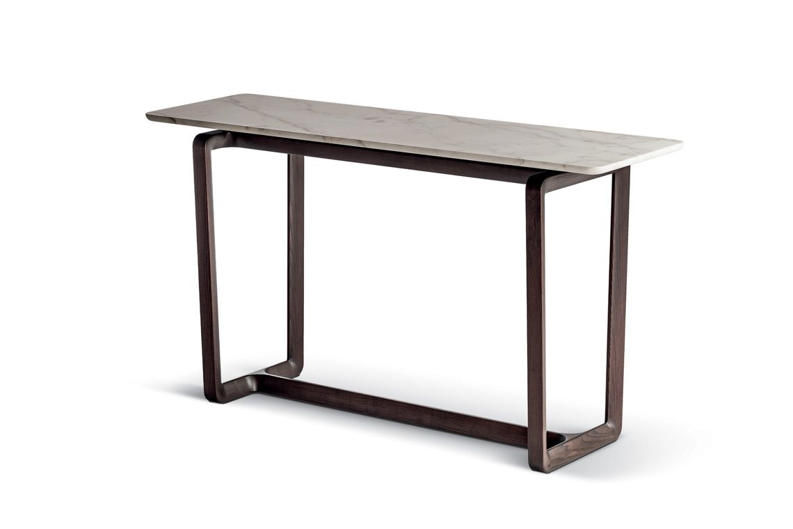 Ash Hardwood Console with Calacatta Oro Marble Top