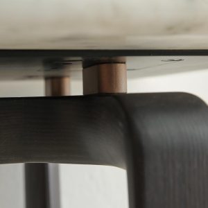 Ash Hardwood Console with Calacatta Oro Marble Top